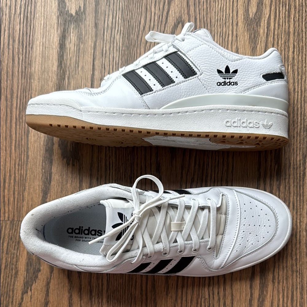 adidas White and Black Forum 84 Classic Sneakers